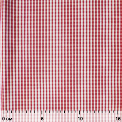 Ткань сорочечная Клетка Виши, 115 г/м2, 58% пэ,42% хл, шир.150 см, цв.5-красный, (арт.111) - купить в Ельце. Цена 306.69 руб.