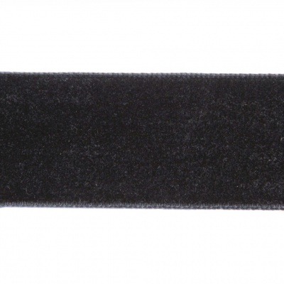Лента бархатная нейлон, шир.25 мм, (упак. 45,7м), цв.03-черный - купить в Ельце. Цена: 800.84 руб.