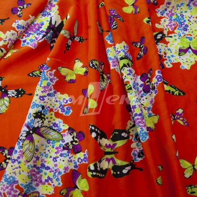 Плательная ткань "Софи" 7.1, 75 гр/м2, шир.150 см, принт бабочки - купить в Ельце. Цена 241.49 руб.