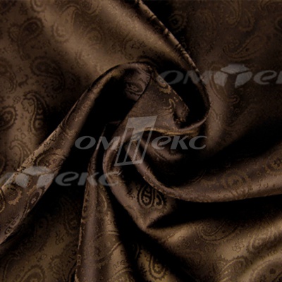 Ткань подкладочная жаккард Р14098, 19-1217/коричневый, 85 г/м2, шир. 150 см, 230T - купить в Ельце. Цена 166.45 руб.