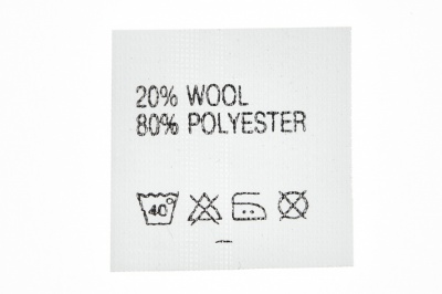 Состав и уход 20% wool 80% poliester - купить в Ельце. Цена: 64.21 руб.