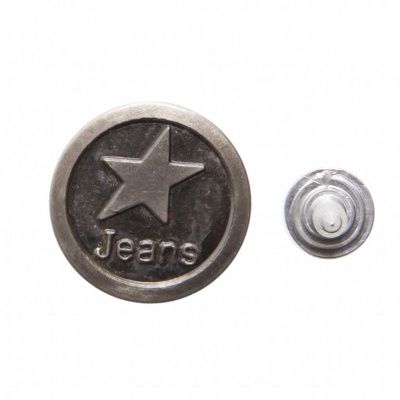 Пуговица джинсовая металлическая, 15 мм, в ассортименте - купить в Ельце. Цена: 1.62 руб.