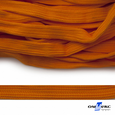 Шнур плетеный (плоский) d-12 мм, (уп.90+/-1м), 100% полиэстер, цв.267 - оранжевый - купить в Ельце. Цена: 8.62 руб.