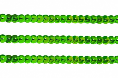Пайетки "ОмТекс" на нитях, CREAM, 6 мм С / упак.73+/-1м, цв. 94 - зеленый - купить в Ельце. Цена: 297.48 руб.