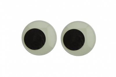 Глазки для игрушек, круглые, с бегающими зрачками, 40 мм/упак.20+/-2 шт, цв. -черно-белые - купить в Ельце. Цена: 158.73 руб.