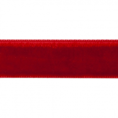 Лента бархатная нейлон, шир.12 мм, (упак. 45,7м), цв.45-красный - купить в Ельце. Цена: 396 руб.