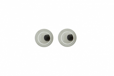 Глазки для игрушек, круглые, с бегающими зрачками, 3 мм/упак.100+/-5 шт, цв. -черно-белые - купить в Ельце. Цена: 25.40 руб.