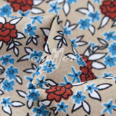 Плательная ткань "Фламенко" 7.1, 80 гр/м2, шир.150 см, принт растительный - купить в Ельце. Цена 239.03 руб.