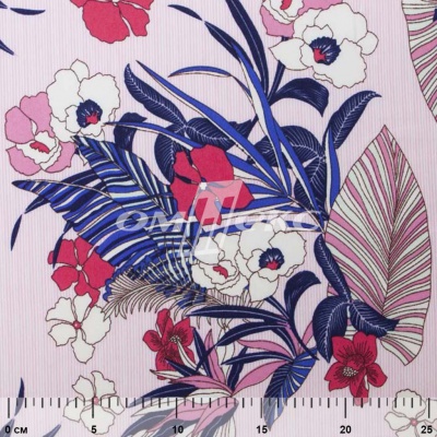 Плательная ткань "Фламенко" 18.1, 80 гр/м2, шир.150 см, принт растительный - купить в Ельце. Цена 239.03 руб.