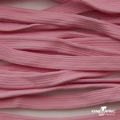 Шнур плетеный (плоский) d-12 мм, (уп.90+/-1м), 100% полиэстер, цв.256 - розовый - купить в Ельце. Цена: 8.62 руб.