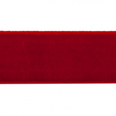 Лента бархатная нейлон, шир.25 мм, (упак. 45,7м), цв.45-красный - купить в Ельце. Цена: 981.09 руб.