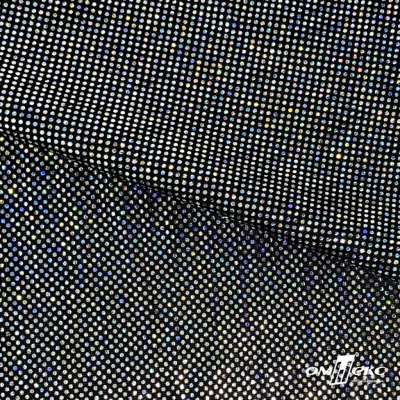 Трикотажное полотно голограмма, шир.140 см, #601-хамелеон чёрный - купить в Ельце. Цена 452.76 руб.