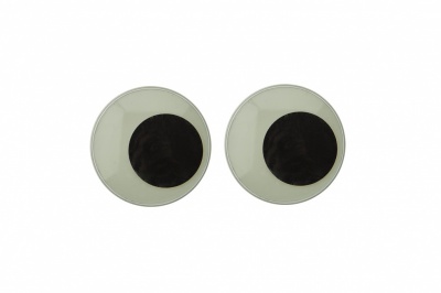 Глазки для игрушек, круглые, с бегающими зрачками, 24 мм/упак.50+/-2 шт, цв. -черно-белые - купить в Ельце. Цена: 60.32 руб.