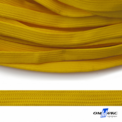 Шнур плетеный (плоский) d-12 мм, (уп.90+/-1м), 100% полиэстер, цв.269 - жёлтый - купить в Ельце. Цена: 8.62 руб.