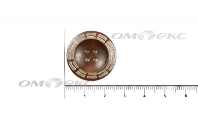 Пуговица деревянная круглая №53 (25мм) - купить в Ельце. Цена: 3.68 руб.