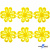 Кружево гипюр "Ромашка" 0575-1169, шир. 25 мм/уп.13,7 м, цвет 8208-жёлтый - купить в Ельце. Цена: 289.76 руб.