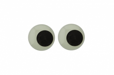 Глазки для игрушек, круглые, с бегающими зрачками, 15 мм/упак.50+/-2 шт, цв. -черно-белые - купить в Ельце. Цена: 47.40 руб.