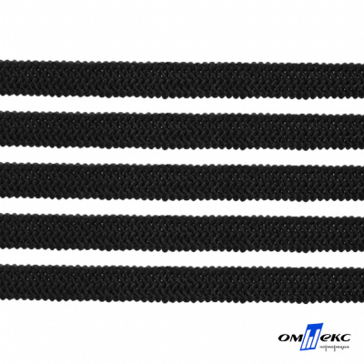 Лента эластичная вязанная (резинка) 4 мм (200+/-1 м) 400 гр/м2 черная бобина "ОМТЕКС" - купить в Ельце. Цена: 1.78 руб.