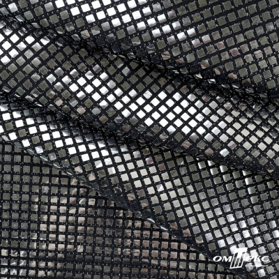 Трикотажное полотно голограмма, шир.140 см, #603 -черный/серебро - купить в Ельце. Цена 771.75 руб.