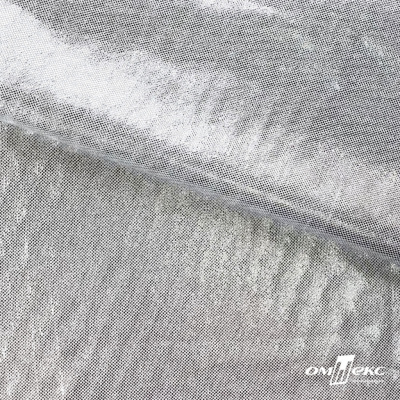 Трикотажное полотно голограмма, шир.140 см, #602 -белый/серебро - купить в Ельце. Цена 385.88 руб.