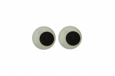 Глазки для игрушек, круглые, с бегающими зрачками, 8 мм/упак.50+/-2 шт, цв. -черно-белые - купить в Ельце. Цена: 15.88 руб.