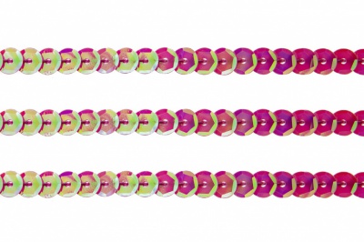 Пайетки "ОмТекс" на нитях, CREAM, 6 мм С / упак.73+/-1м, цв. 89 - розовый - купить в Ельце. Цена: 468.37 руб.