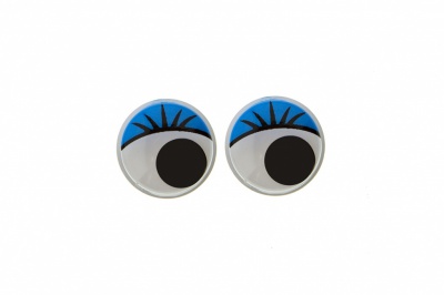 Глазки для игрушек, круглые, с бегающими зрачками, 8 мм/упак.50+/-2 шт, цв. -синий - купить в Ельце. Цена: 59.05 руб.