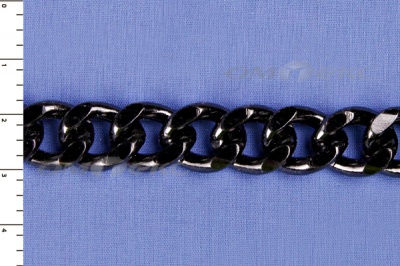 Цепь металл декоративная №9 (13,5*16,5) черная (10+/-1 м)  - купить в Ельце. Цена: 808.92 руб.
