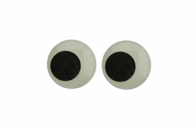 Глазки для игрушек, круглые, с бегающими зрачками, 18 мм/упак.50+/-2 шт, цв. -черно-белые - купить в Ельце. Цена: 41.81 руб.