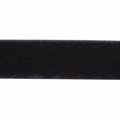 Лента бархатная нейлон, шир.12 мм, (упак. 45,7м), цв.03-черный - купить в Ельце. Цена: 448.27 руб.