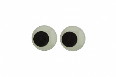 Глазки для игрушек, круглые, с ресничками, 10 мм/упак.50+/-2 шт, цв. -черно-белые - купить в Ельце. Цена: 21.45 руб.