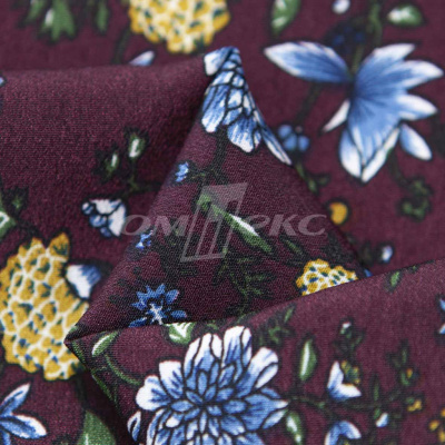 Плательная ткань "Фламенко" 4.1, 80 гр/м2, шир.150 см, принт растительный - купить в Ельце. Цена 259.21 руб.