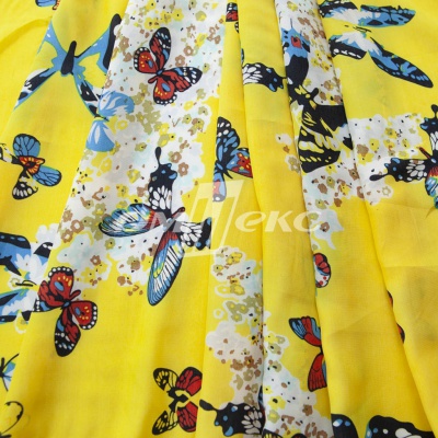 Плательная ткань "Софи" 7.2, 75 гр/м2, шир.150 см, принт бабочки - купить в Ельце. Цена 241.49 руб.
