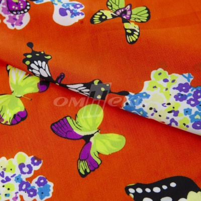 Плательная ткань "Софи" 7.1, 75 гр/м2, шир.150 см, принт бабочки - купить в Ельце. Цена 243.96 руб.