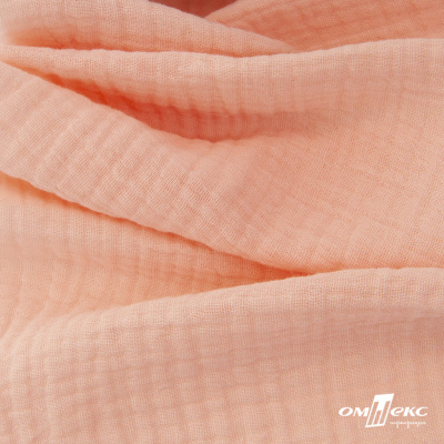 Ткань Муслин, 100% хлопок, 125 гр/м2, шир. 140 см #201 цв.(18)-розовый персик - купить в Ельце. Цена 464.97 руб.